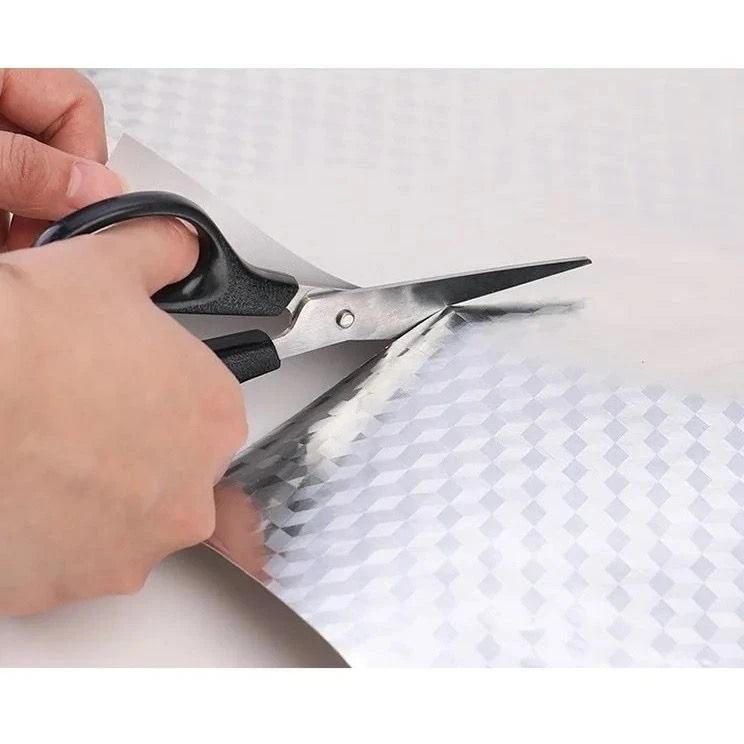 Papel de parede de alumínio adesivo à prova d'água e anti-óleo para armário de cozinha