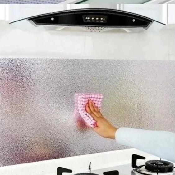 Papel de parede de alumínio adesivo à prova d'água e anti-óleo para armário de cozinha