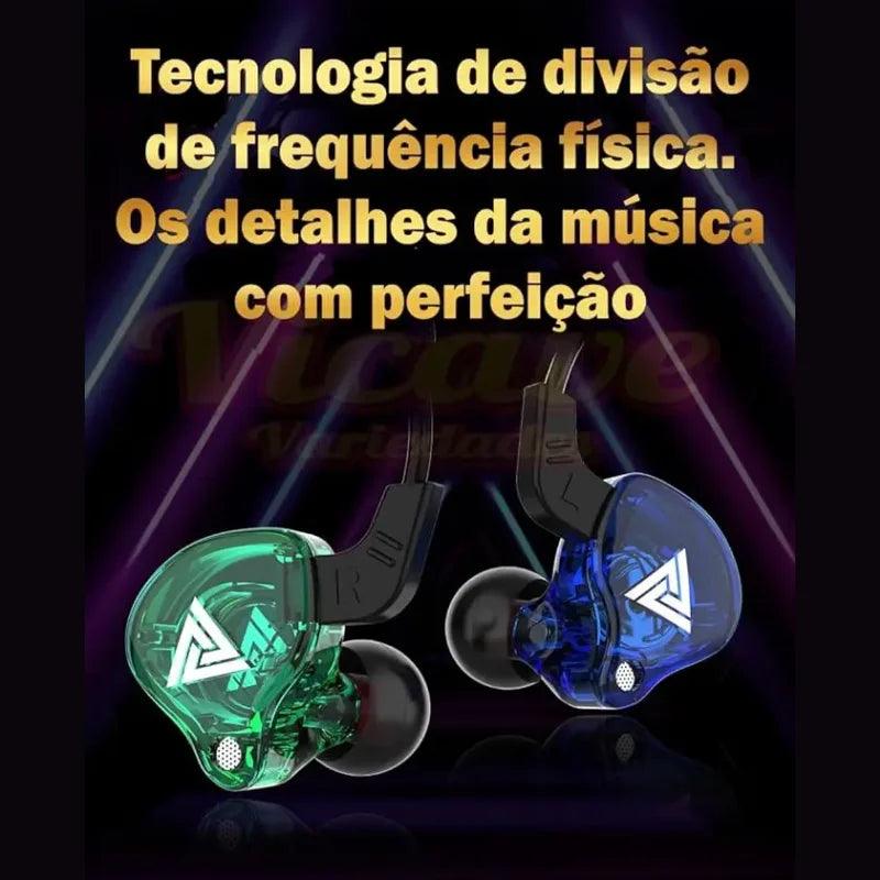 Fone de Ouvido com Fio com Microfone de Cobre Driver Estilo Esportivo