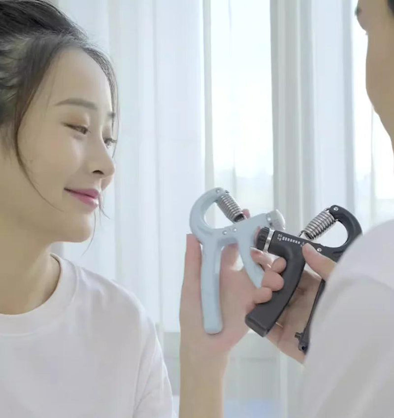 Fortalecedor de punho portátil para exercícios de mãos.