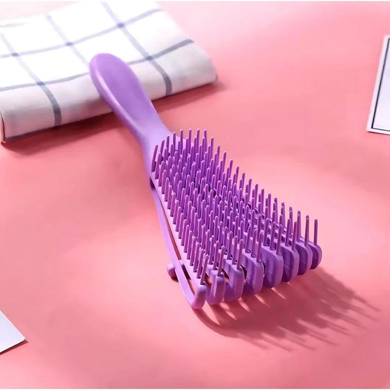 Pente de Cabelo Escova Polvo Multifuncional Cachos Fácil Desembaraço