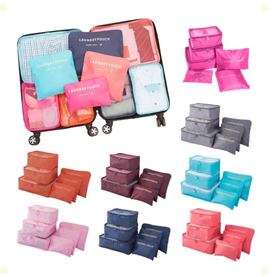 Kit Organizador de Mala de Viagem com 6 Necessaires