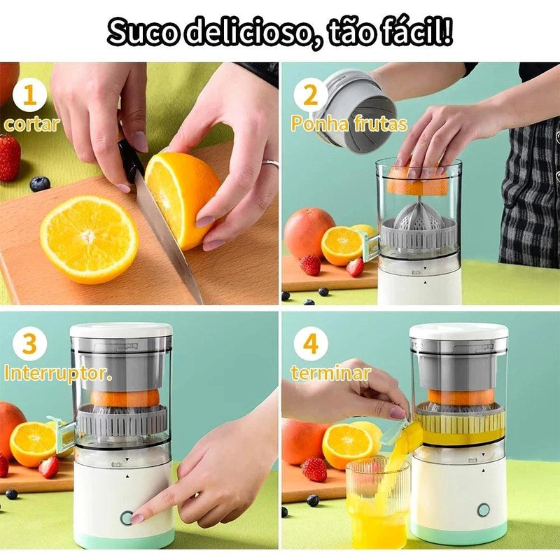 Espremedor de Laranja Elétrico Máquina de Suco de Frutas Carregamento USB