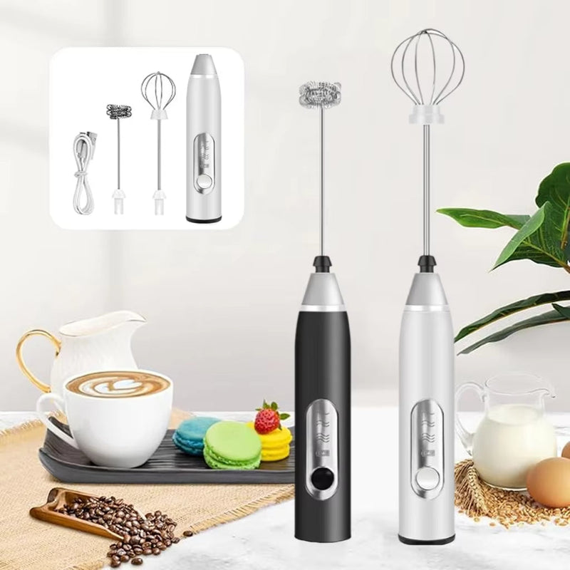 Mixer Recarregavel 2 em 1 Eletrico Misturador Batedor Ovo Leite Café