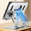 Rotativa Tablet Stand Adequado para iPad, Suporte Tablet Dobrável Ajustável, Alumínio Telefone Desktop Stand, Adequado para Aulas Online, 360 °