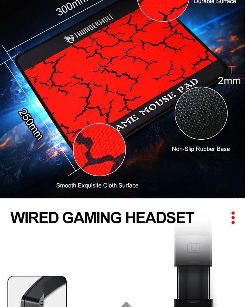 Teclado Mouse Suit Kit 4 em 1 Jogo Com Fio RGB Retroiluminação USB Inglês Mecânico Sensação Teclado Combo para PC Laptop