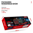 Teclado Mouse Suit Kit 4 em 1 Jogo Com Fio RGB Retroiluminação USB Inglês Mecânico Sensação Teclado Combo para PC Laptop