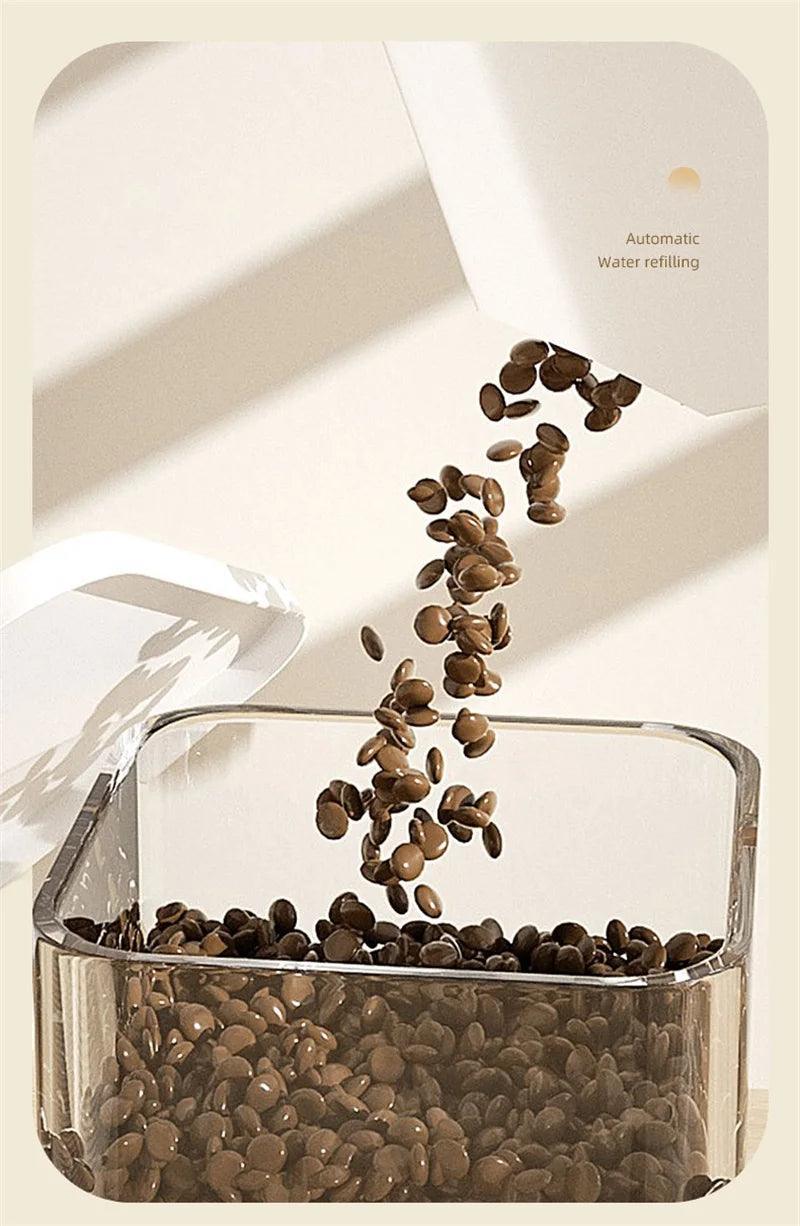 Tigela de Água Transparente Recipiente de Armazenamento de Alimentos para de Gato e Cachorro Acessórios