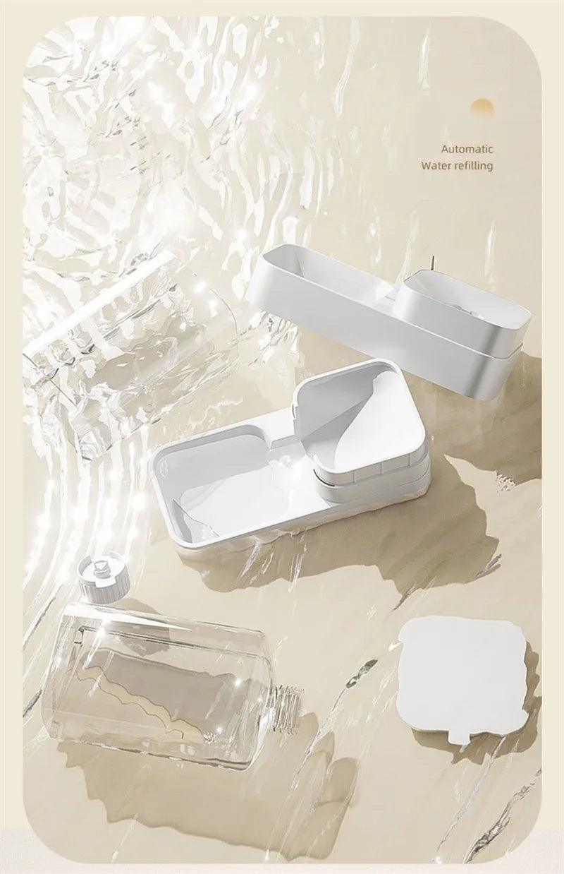 Tigela de Água Transparente Recipiente de Armazenamento de Alimentos para de Gato e Cachorro Acessórios