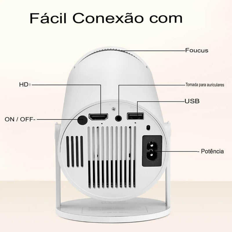 Projetor 4K Android 11 WiFi Beam 260ANSI AllwinnerH713