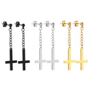 Brincos de Homens e Mulheres Aço Inoxidável de Cruz.