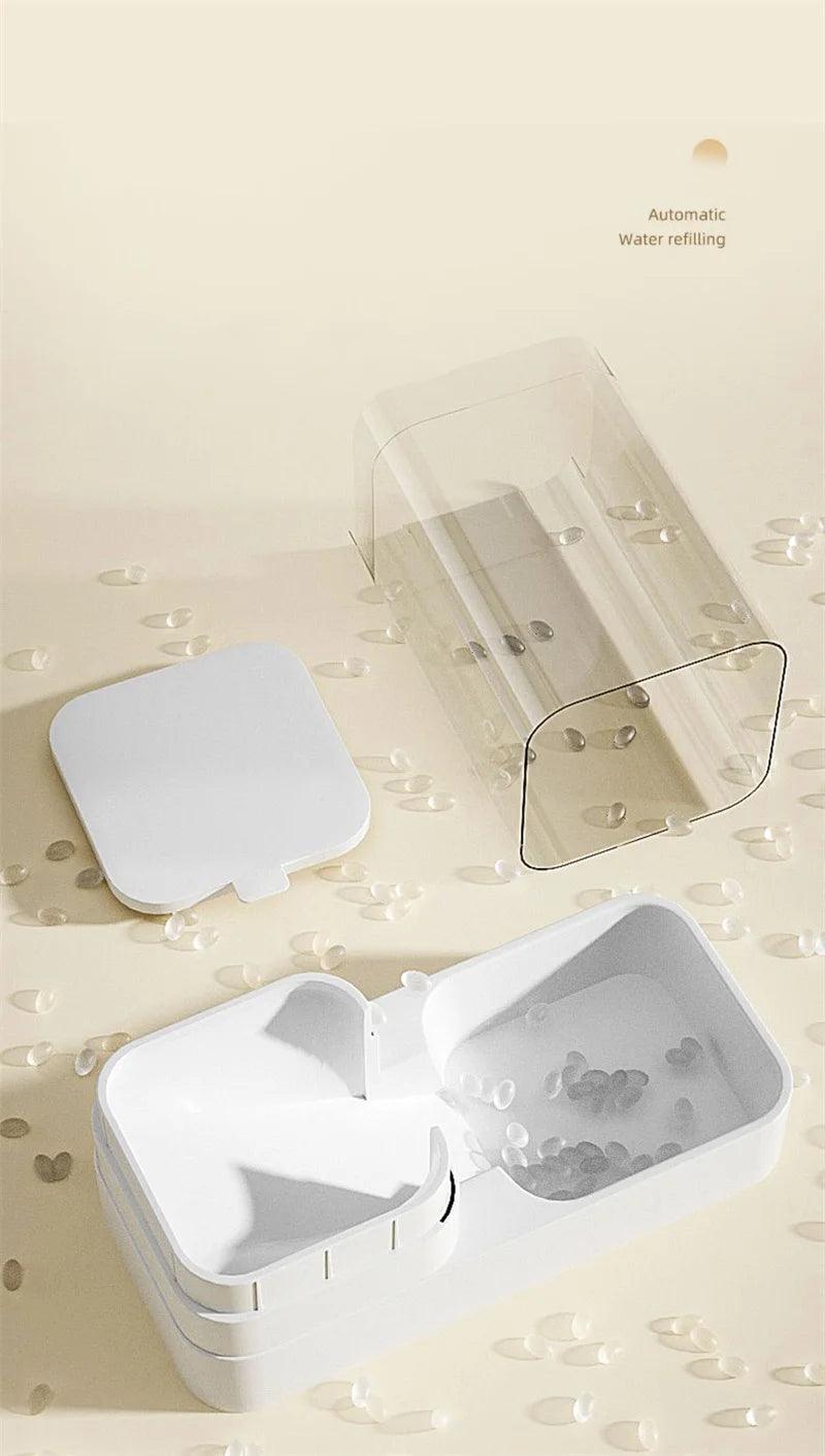 Tigela de Água Transparente Recipiente de Armazenamento de Alimentos para de Gato e Cachorro Acessórios