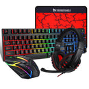 Teclado Mouse Suit Kit 4 em 1 Jogo Com Fio RGB Retroiluminação USB Inglês Mecânico Sensação Teclado Combo para PC Laptop