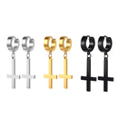 Brincos de Homens e Mulheres Aço Inoxidável de Cruz.