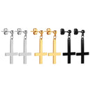 Brincos de Homens e Mulheres Aço Inoxidável de Cruz.