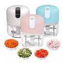 Mini Processador Elétrico de Alimentos Portátil com 3 lâminas de aço inox USB 250 ml Bivolt