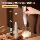 Mixer Recarregavel 2 em 1 Eletrico Misturador Batedor Ovo Leite Café