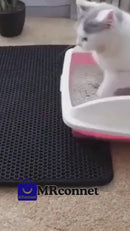 Tapete de caixa de areia para gatos de camada dupla de EVA à prova d'água, tapete antiderrapante para areia