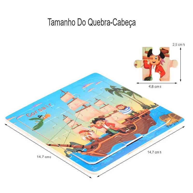 Novo quebra-cabeça 3D de madeira de 20 peças, desenho animado, animal quebra-cabeça, brinquedos educativo  para crianças,