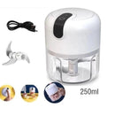 Mini Processador Elétrico de Alimentos Portátil com 3 lâminas de aço inox USB 250 ml Bivolt